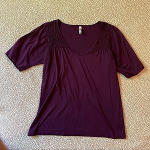 Purple v neck